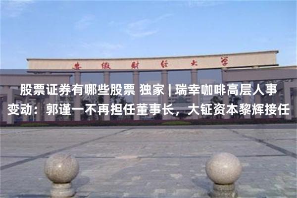 股票证券有哪些股票 独家 | 瑞幸咖啡高层人事变动：郭谨一不再担任董事长，大钲资本黎辉接任