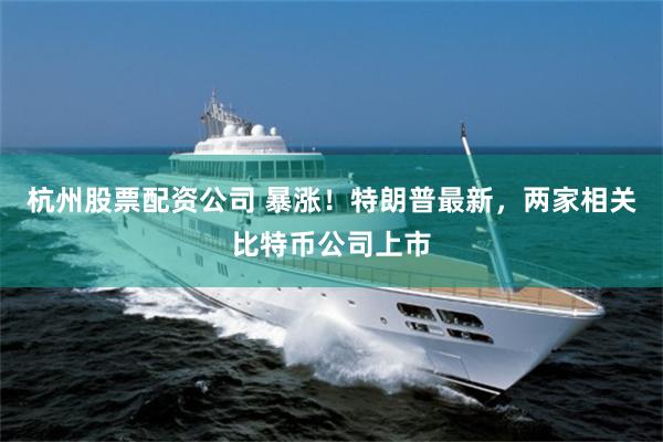 杭州股票配资公司 暴涨！特朗普最新，两家相关比特币公司上市