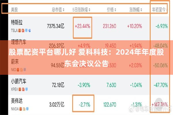 股票配资平台哪儿好 爱科科技：2024年年度股东会决议公告