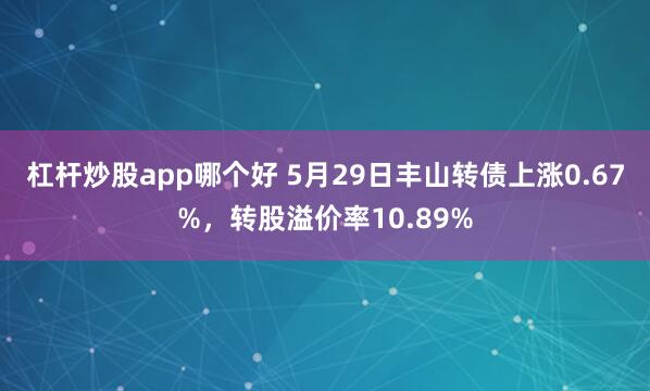 杠杆炒股app哪个好 5月29日丰山转债上涨0.67%，转股溢价率10.89%