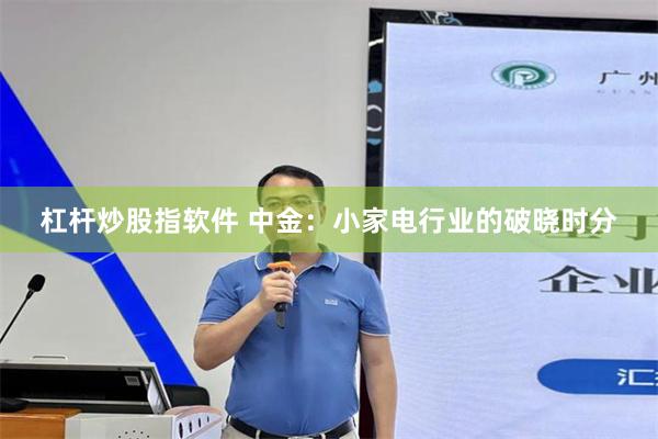 杠杆炒股指软件 中金：小家电行业的破晓时分